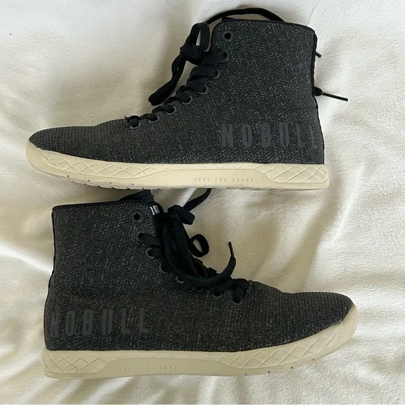 NOBULL Men’s 6.5 Women’s 8 High Top Black Ivy Trainers Sneakers Shoes EUC - Picture 4 of 9